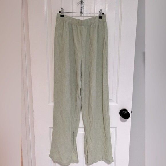 Mango Straight Lyocell Pants Pastel Green - Picture 8 of 12